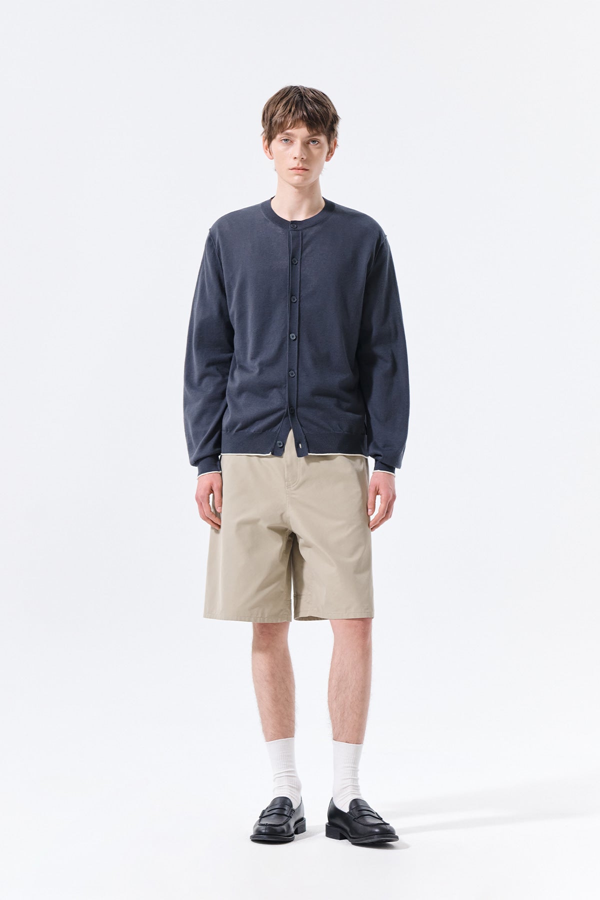 Matin Kim - Curved Seam Bermuda Pants (Beige) product image 9 | TRAB K-Fashion Australia