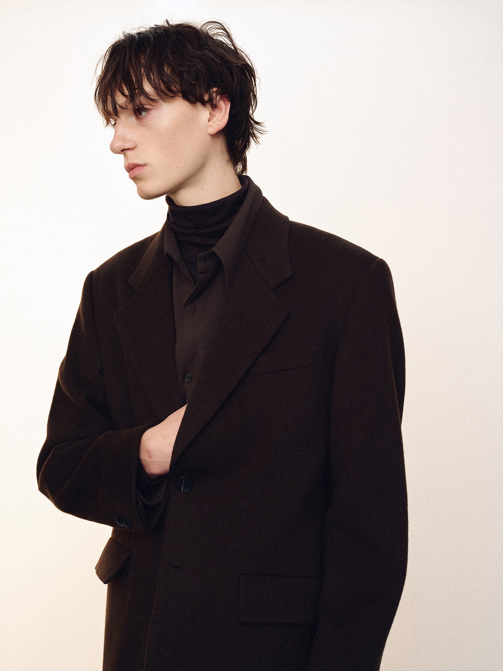 Tonywack - Wool And Cashmere Tailored Coat (Deep Brown) product image 8 | TRAB K-Fashion Australia