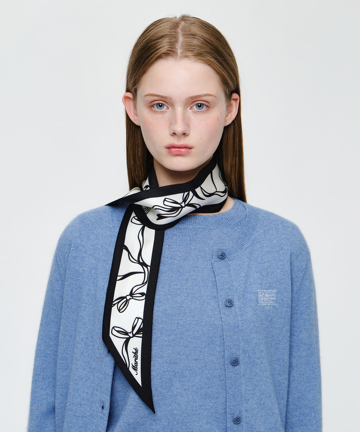 Marithe & Francois Girbaud - Silk Twilly Scarf (Ivory) product image 5 | TRAB K-Fashion Australia