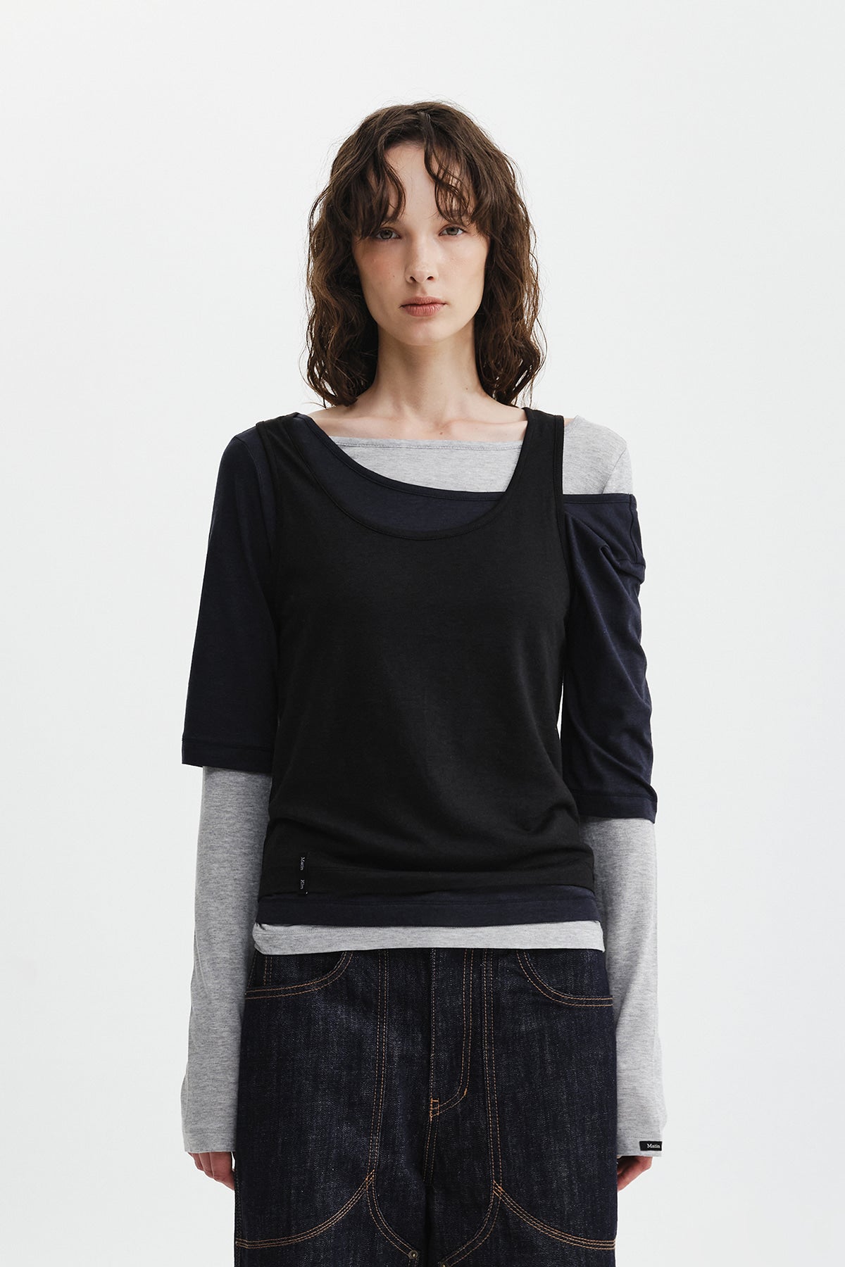 Matin Kim - Triple Layered Multi Way Top (Navy) product image 10 | TRAB K-Fashion Australia