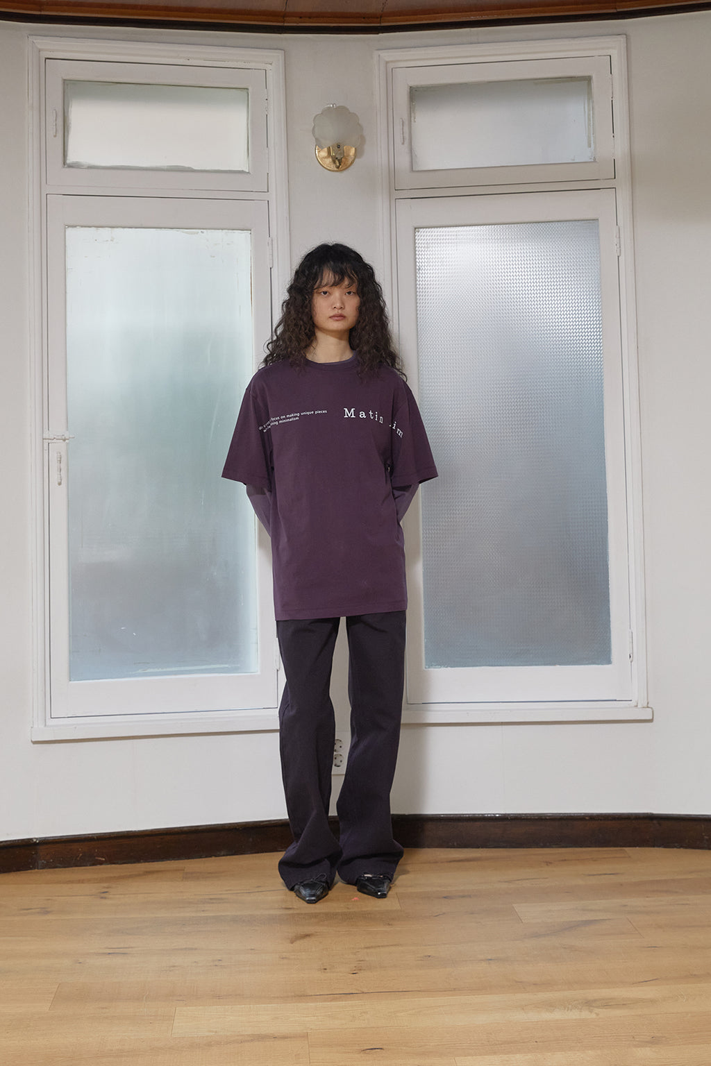 Matin Kim - Half Text Logo Top (Purple) product image 9 | TRAB K-Fashion Australia