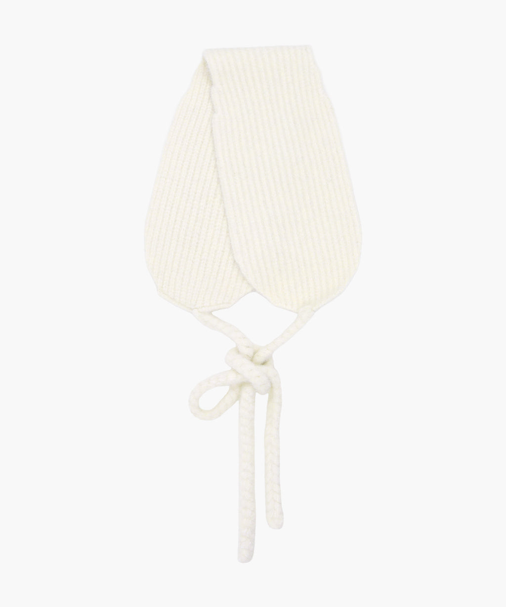 Marithe & Francois Girbaud - Circle Logo Knit Ear Flap (Ivory) product image 2 | TRAB K-Fashion Australia