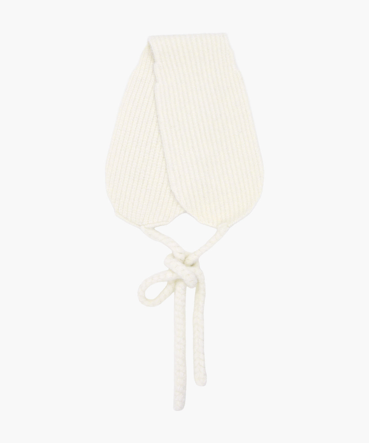 Marithe & Francois Girbaud - Circle Logo Knit Ear Flap (Ivory) product image 2 | TRAB K-Fashion Australia