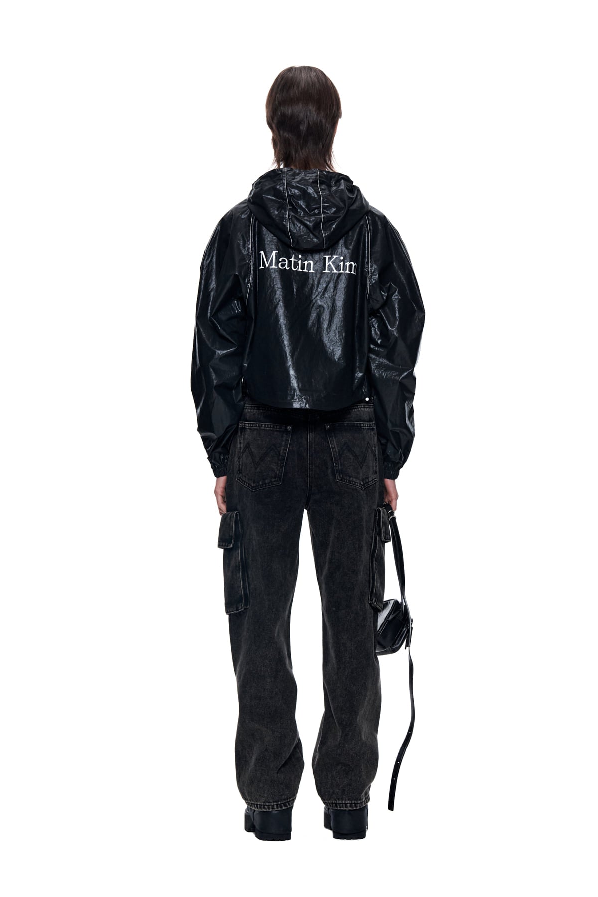 Matin Kim - Matin Crop Hoody Coating Jumper (Black) product image 7 | TRAB K-Fashion Australia