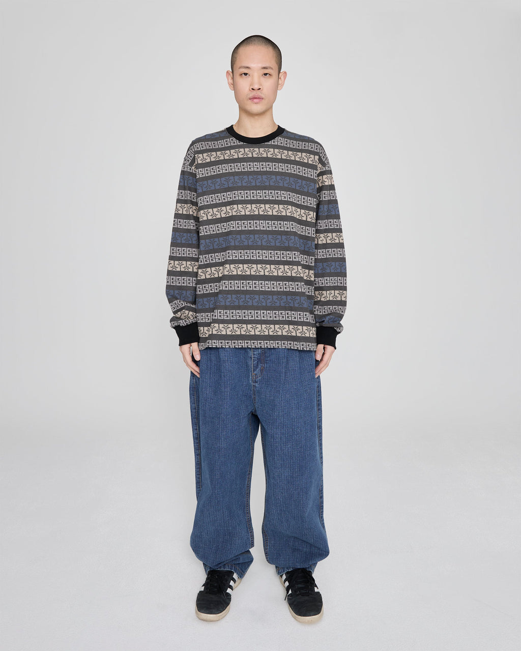 yeseyesee - Y.E.S Palm Jacquard L/S (Charcoal) product image 7 | TRAB K-Fashion Australia