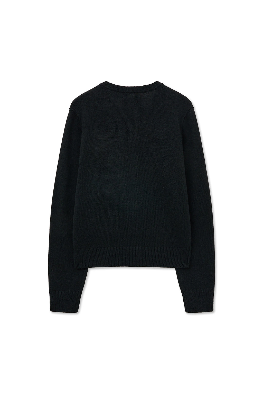 Matin Kim - Cashmere Blended Round Knit Cardigan (Black) product image 2 | TRAB K-Fashion Australia