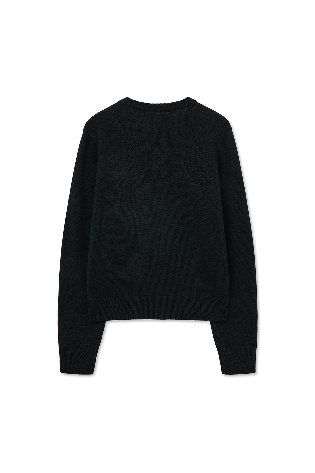 Matin Kim - Cashmere Blended Round Knit Cardigan (Black) product image 2 | TRAB K-Fashion Australia
