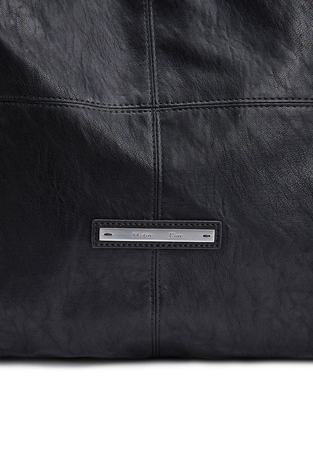 Matin Kim - Side String Leather Big Shoulder Bag (Black) product image 3 | TRAB K-Fashion Australia