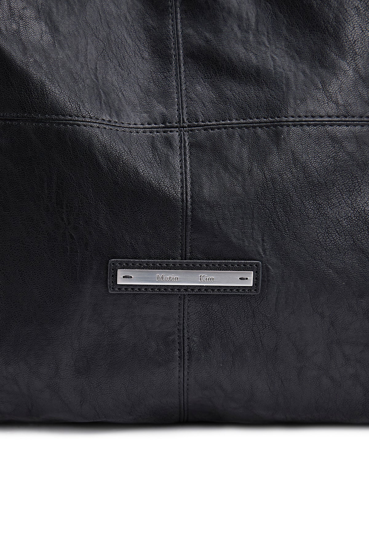 Matin Kim - Side String Leather Big Shoulder Bag (Black) product image 3 | TRAB K-Fashion Australia