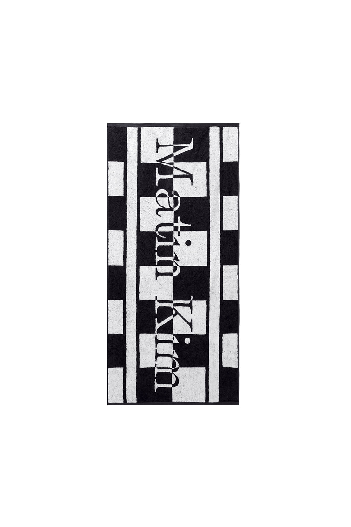 Matin Kim - Logo Checkboard Beach Towel (Black) product image 1 | TRAB K-Fashion Australia