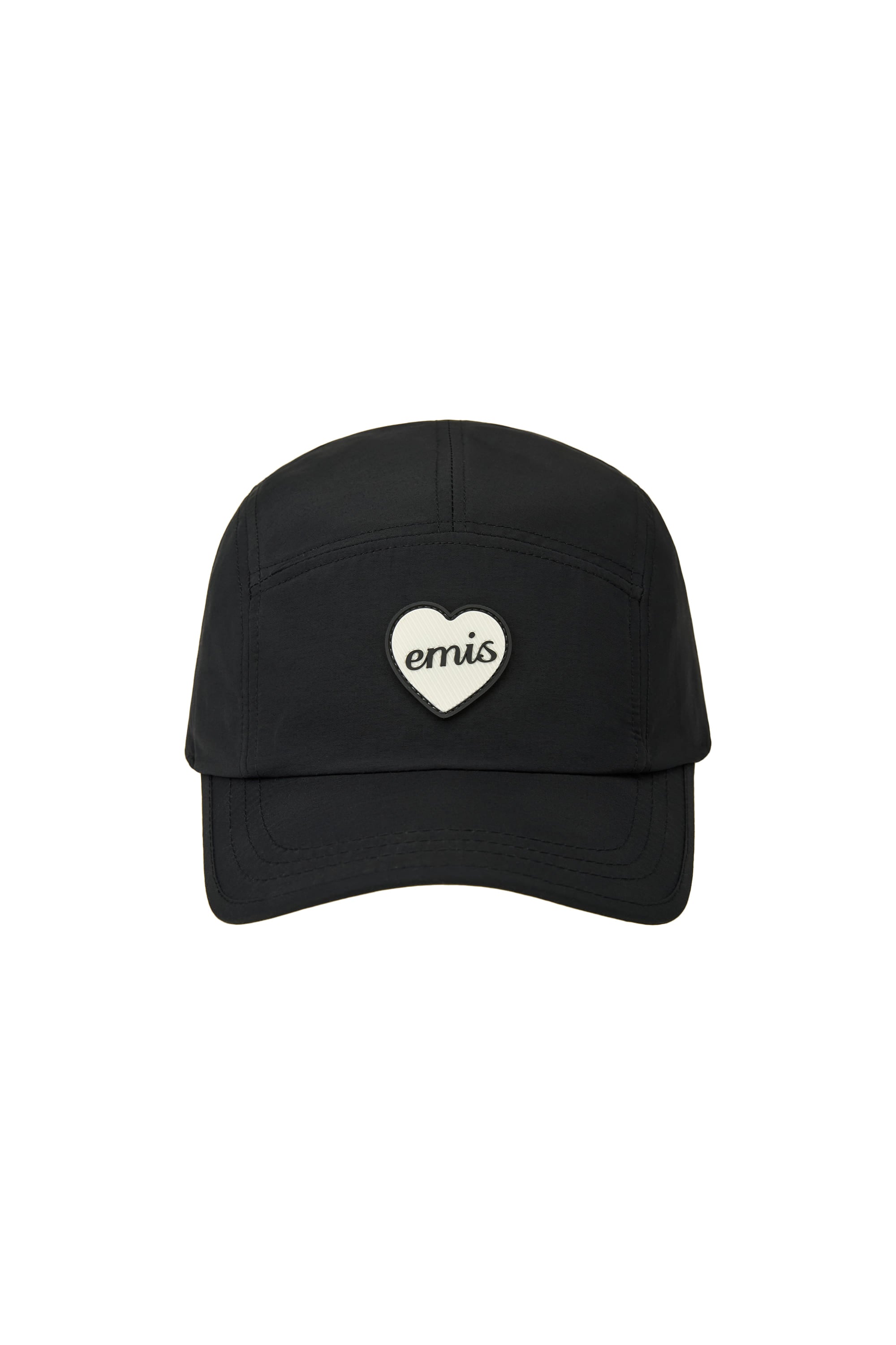 Emis - Heart Rubber Patch Camp Cap (Black) product image 1 | TRAB K-Fashion Australia