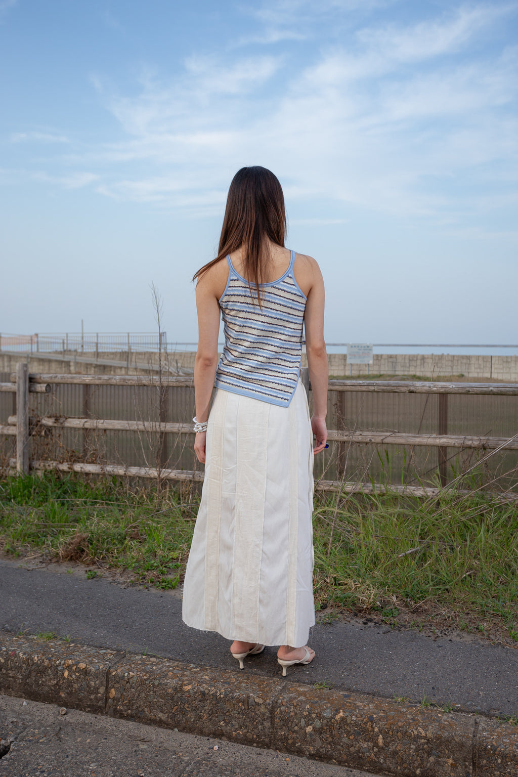 Matin Kim - Hook And Eye String Long Skirt (Ivory) product image 9 | TRAB K-Fashion Australia