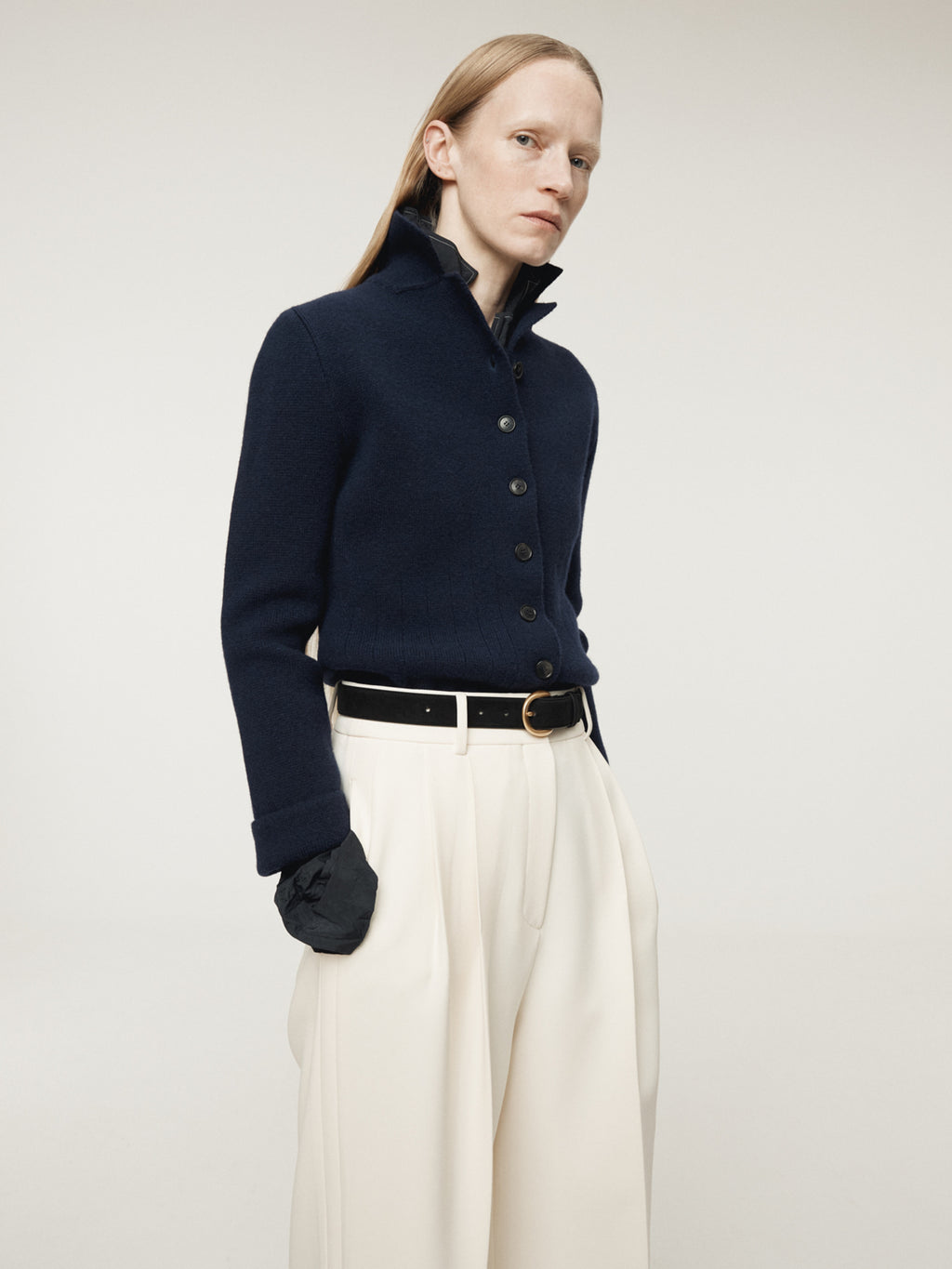 Recto - Button Up Knit Cardigan (Dark Navy) product image 5 | TRAB K-Fashion Australia