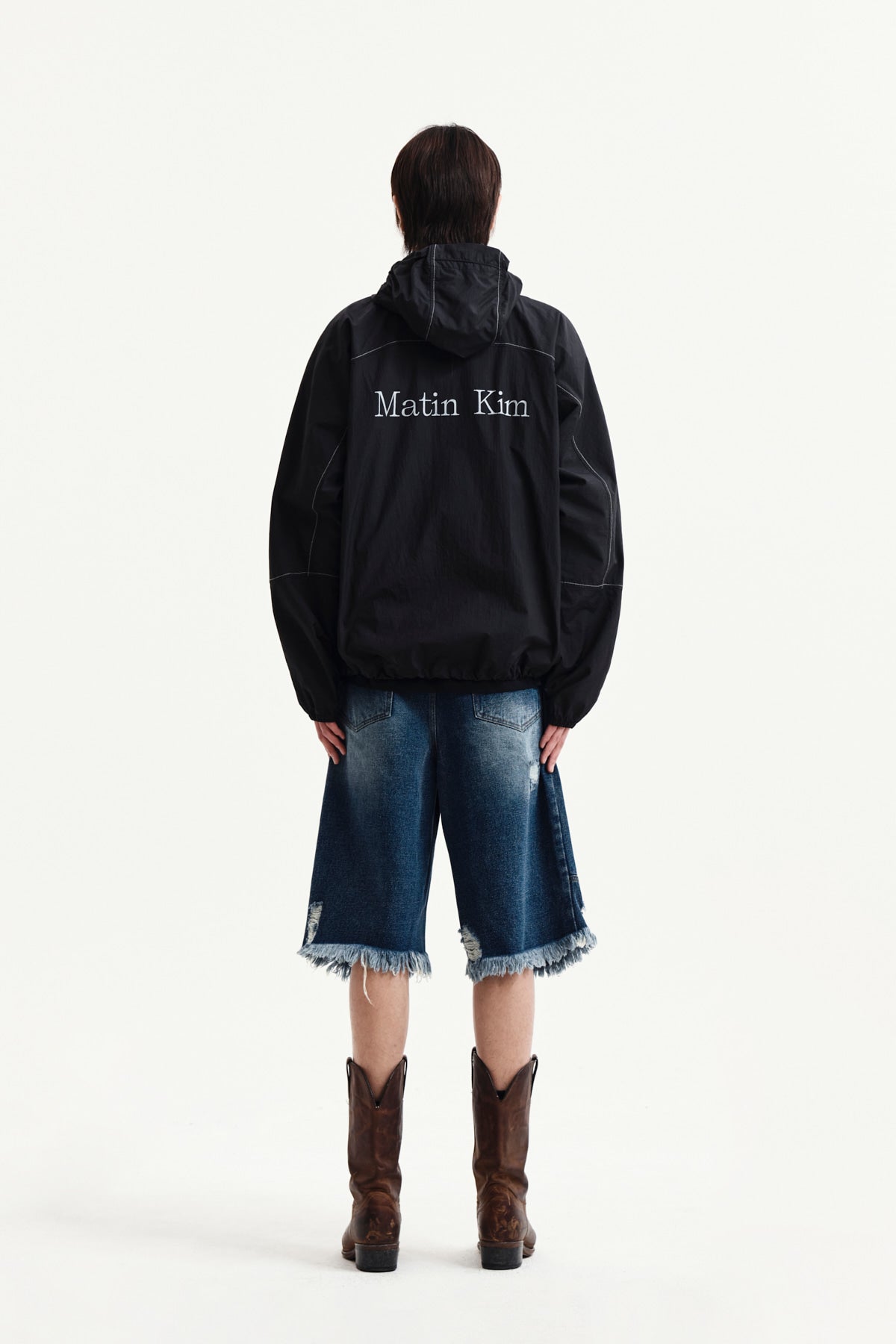 Matin Kim - Back Logo Hoody Wind Breaker (Black) product image 13 | TRAB K-Fashion Australia