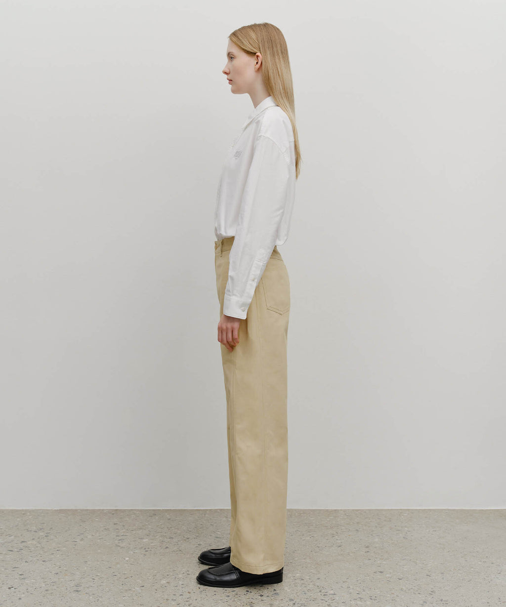 Marithe & Francois Girbaud - Cotton Curved Line Pants (Beige) product image 4 | TRAB K-Fashion Australia