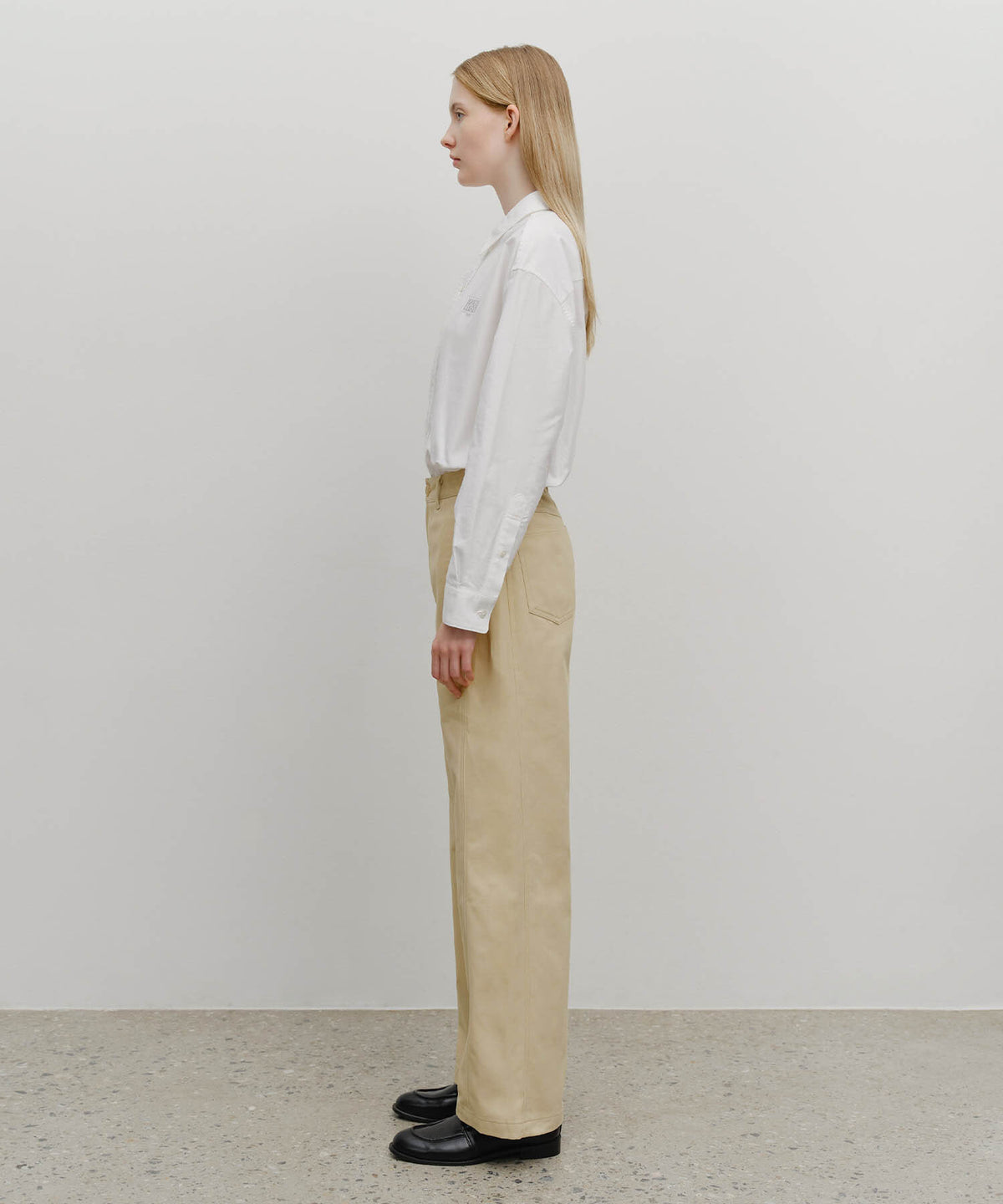 Marithe & Francois Girbaud - Cotton Curved Line Pants (Beige) product image 4 | TRAB K-Fashion Australia