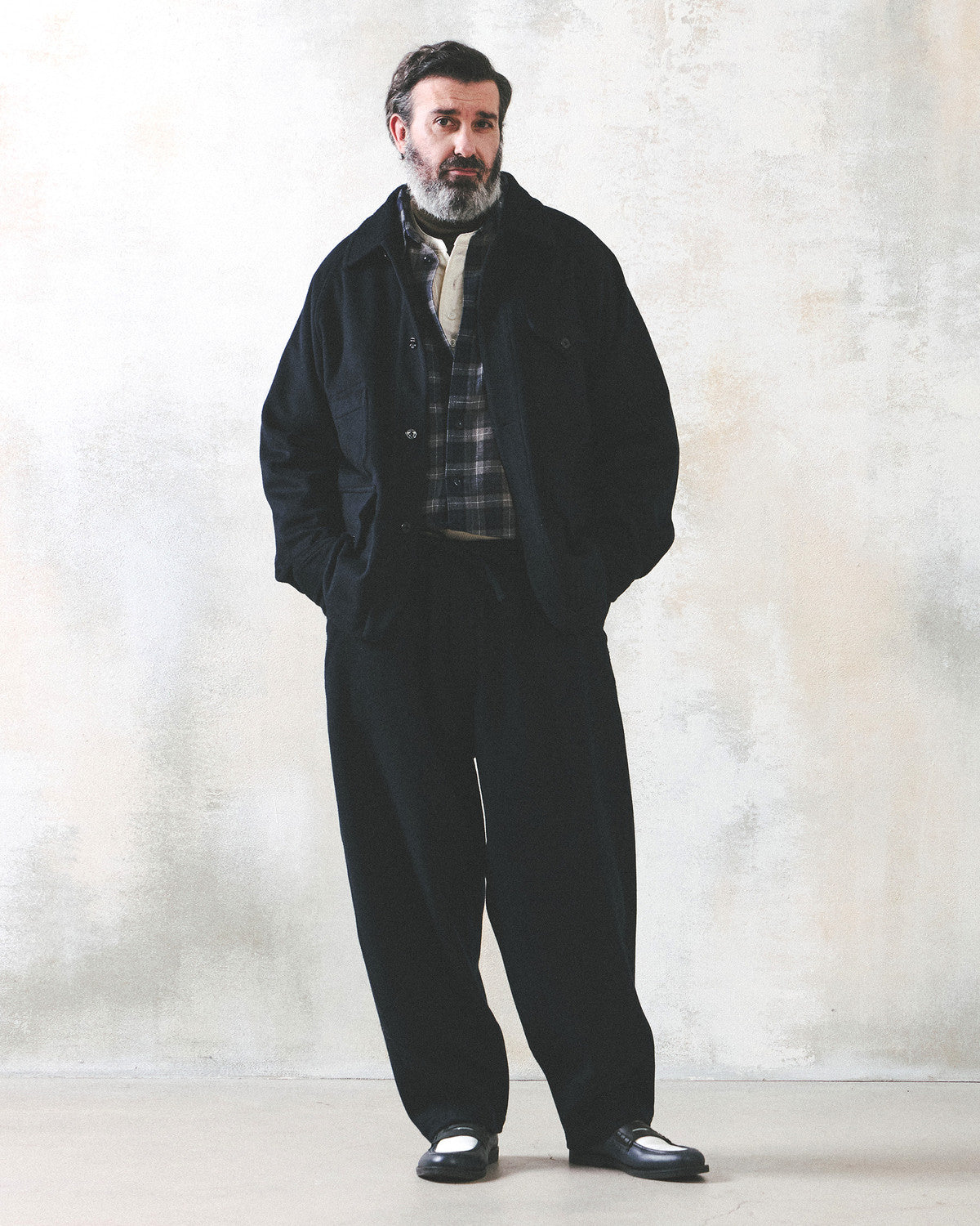 Eastlogue - Lounger Curved Easy Pants (D.navy Wool) product image 1 | TRAB K-Fashion Australia