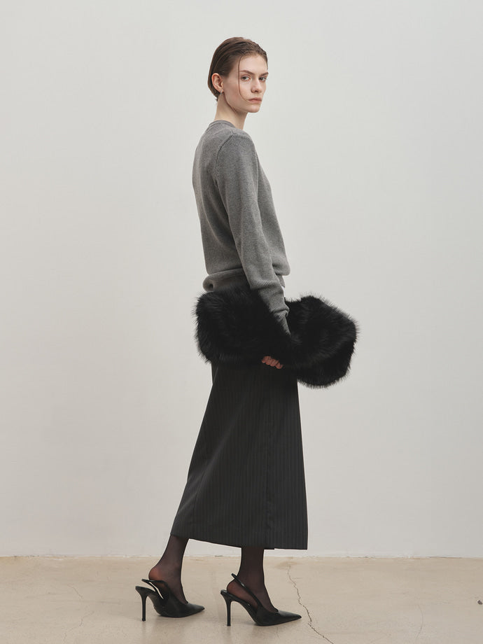 Tonywack - Super Fine Wool Ribbed V-Neck Sweater (Melange Grey) product image 5 | TRAB K-Fashion Australia