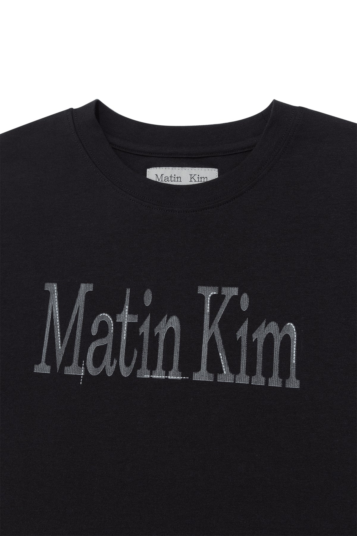 Matin Kim - Pattern Artwork Logo Crop Top (Black) product image 3 | TRAB K-Fashion Australia
