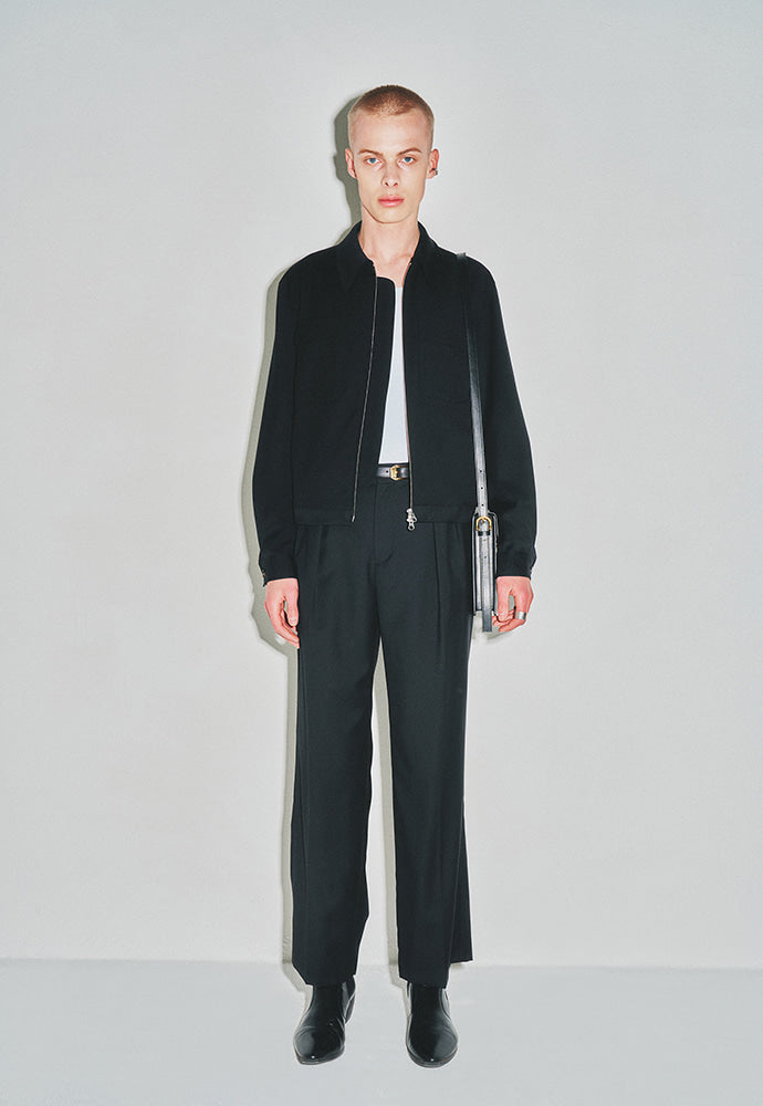 Tonywack - Super Fine Wool Double Pocket Zip Blouson (Black) product image 1 | TRAB K-Fashion Australia