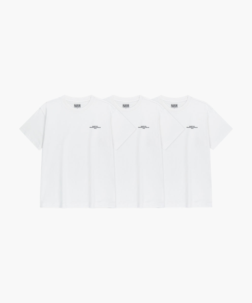 Marithe & Francois Girbaud - 3pack Lettering Logo Tee (White) product image 1 | TRAB K-Fashion Australia