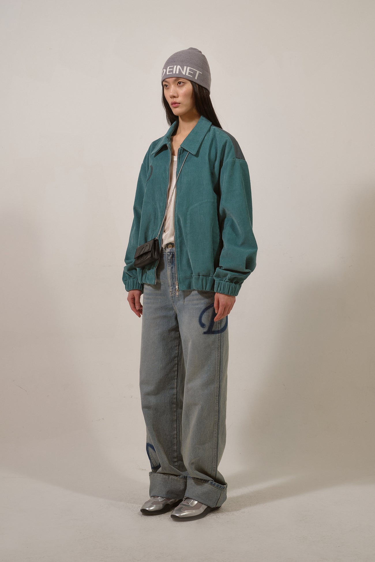 Deinet - D & Friends Corduroy Varsity Jacket (Mint) product image 2 | TRAB K-Fashion Australia