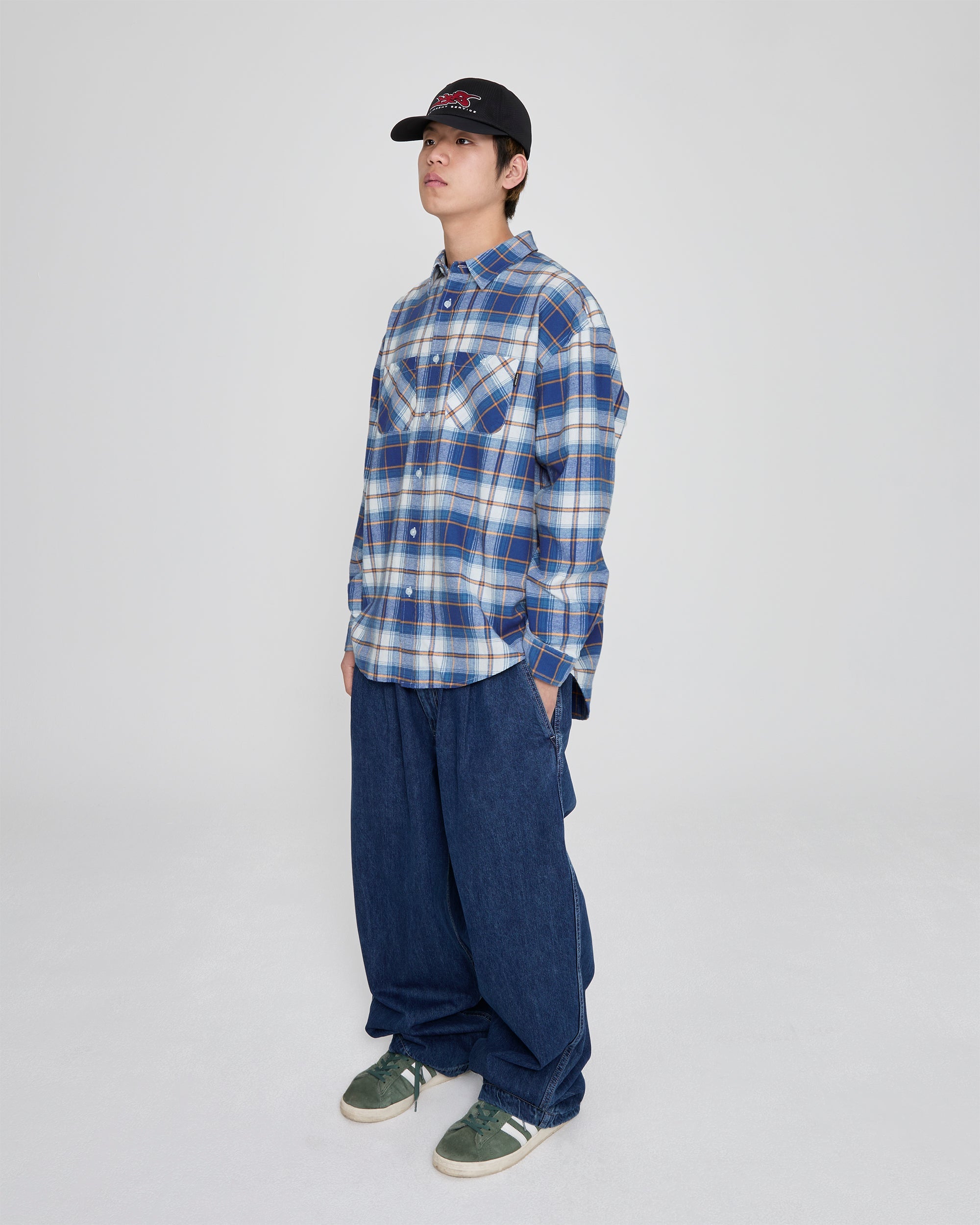 yeseyesee - Flannel Check Shirt (Blue) product image 8 | TRAB K-Fashion Australia