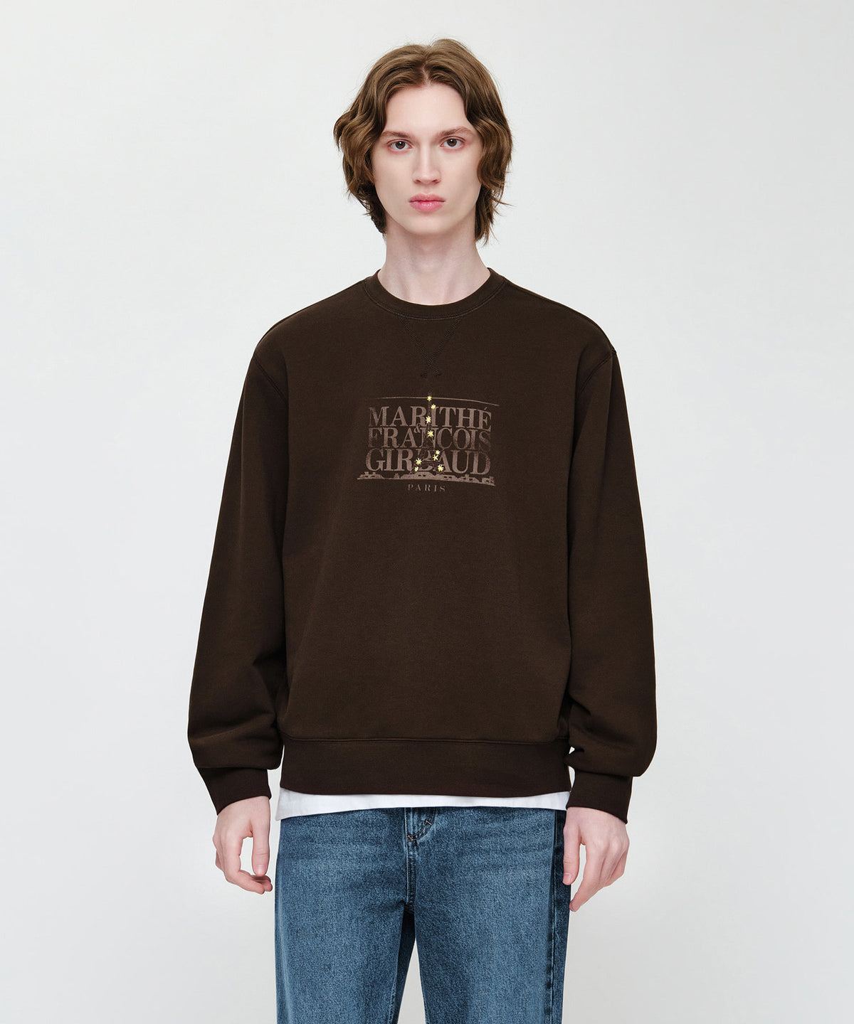 Marithe & Francois Girbaud - Eiffel Classic Logo Sweatshirt (Brown) product image 1 | TRAB K-Fashion Australia