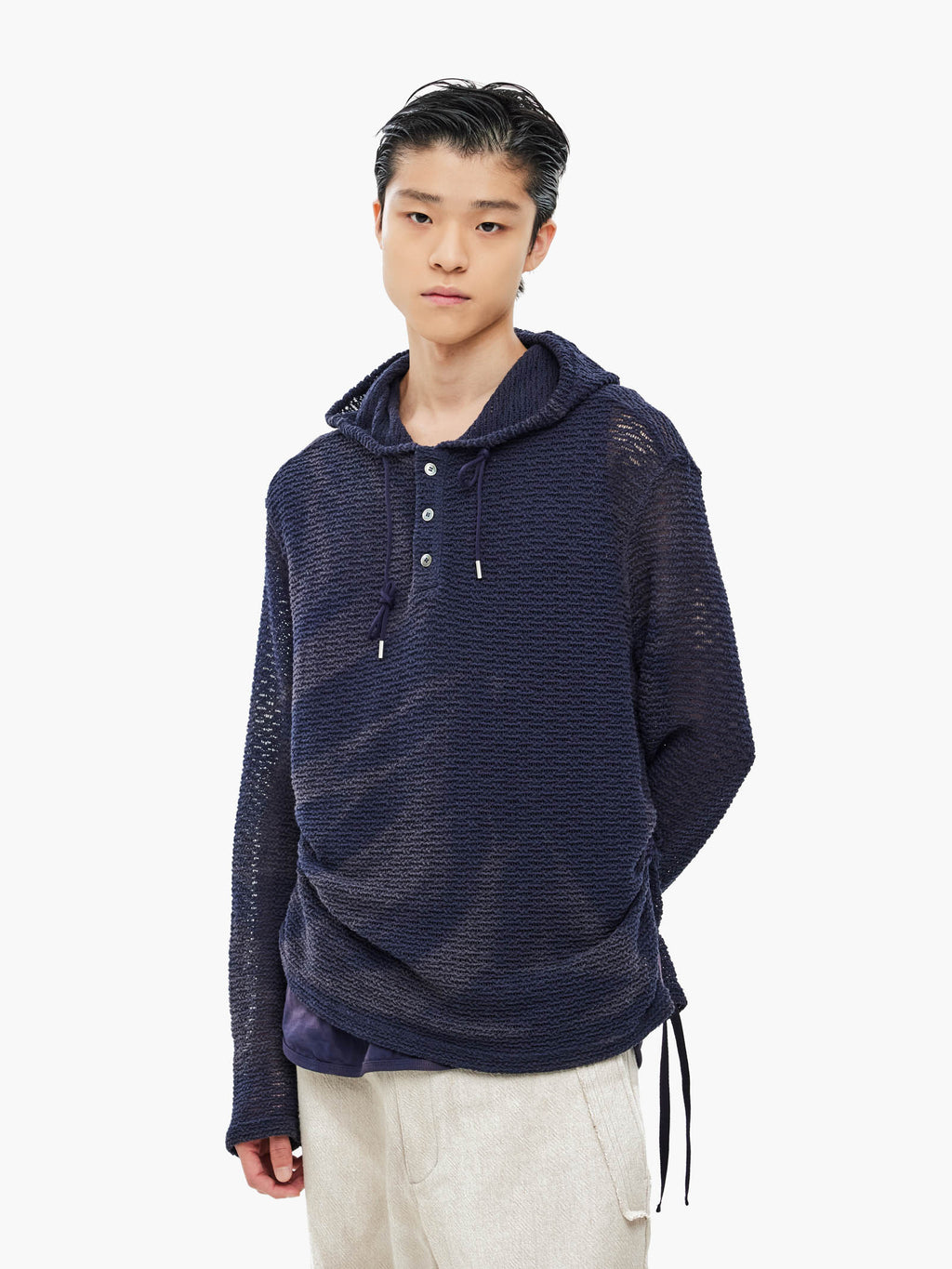 Jiyong Kim - Sun-Bleached Layered Net Hoodie (Purple) product image 3 | TRAB K-Fashion Australia