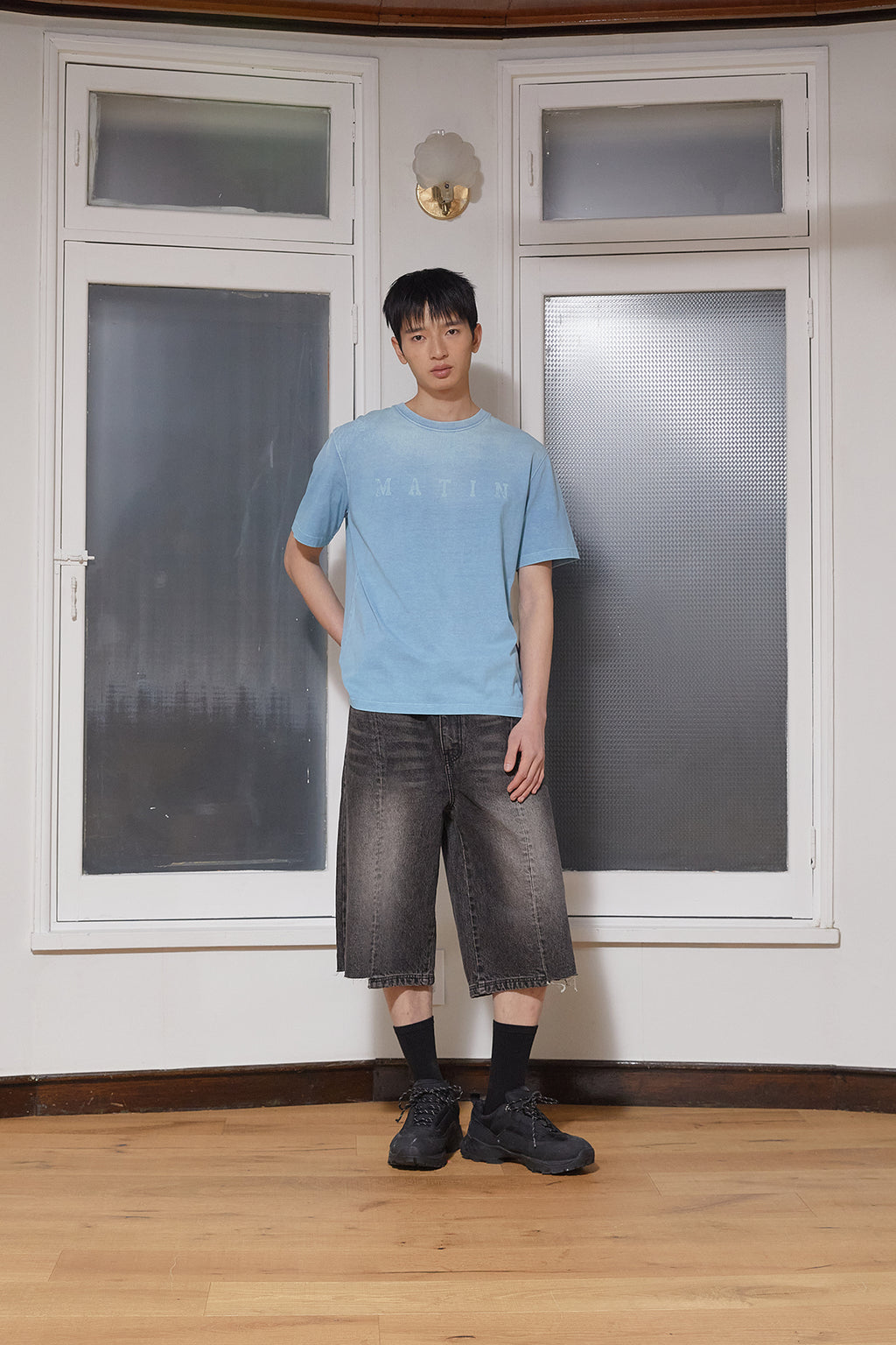 Matin Kim - Dying Point Logo Top (Blue) product image 8 | TRAB K-Fashion Australia
