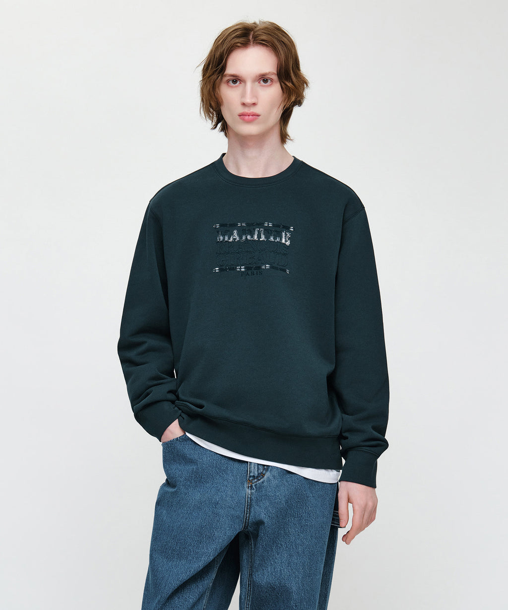 Marithe & Francois Girbaud - Classic Logo Check Applique Sweatshirt (Dark Green) product image 1 | TRAB K-Fashion Australia