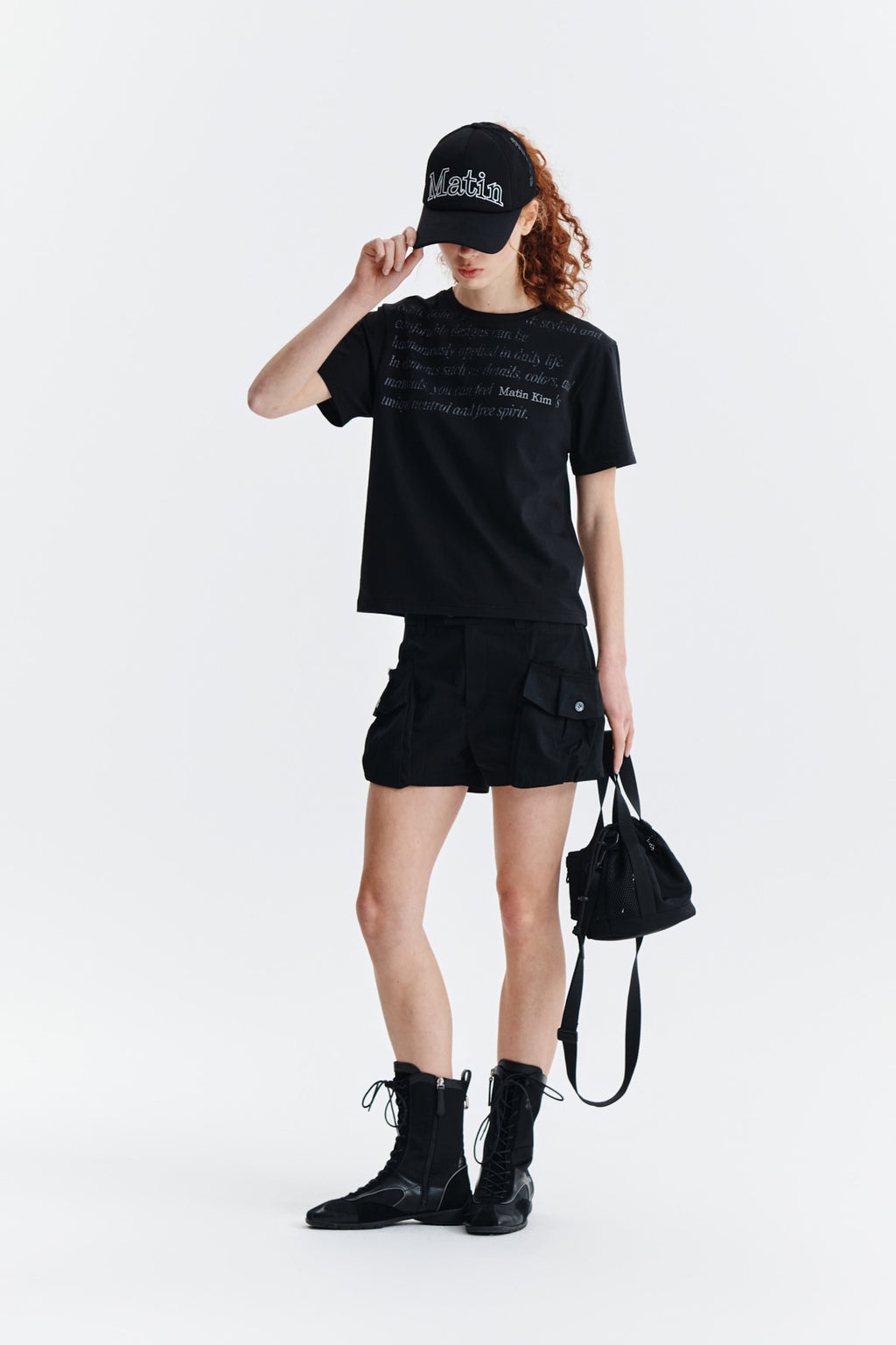 Matin Kim - Logo Point Lettering Graphic Top (Black) product image 8 | TRAB K-Fashion Australia