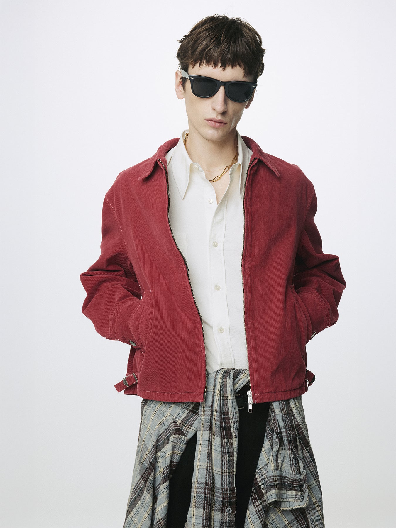 Tonywack - Garment Dyed Corduroy Zip Jacket (Faded Red) product image 1 | TRAB K-Fashion Australia