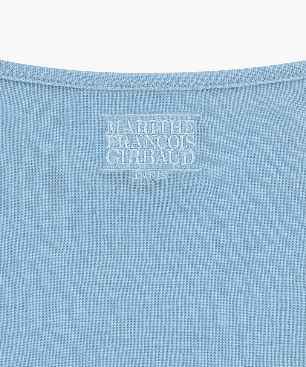 Marithe & Francois Girbaud - Small Classic Logo Sleeveless Layered Slim Crop Tee (Sky Blue) product image 14 | TRAB K-Fashion Australia