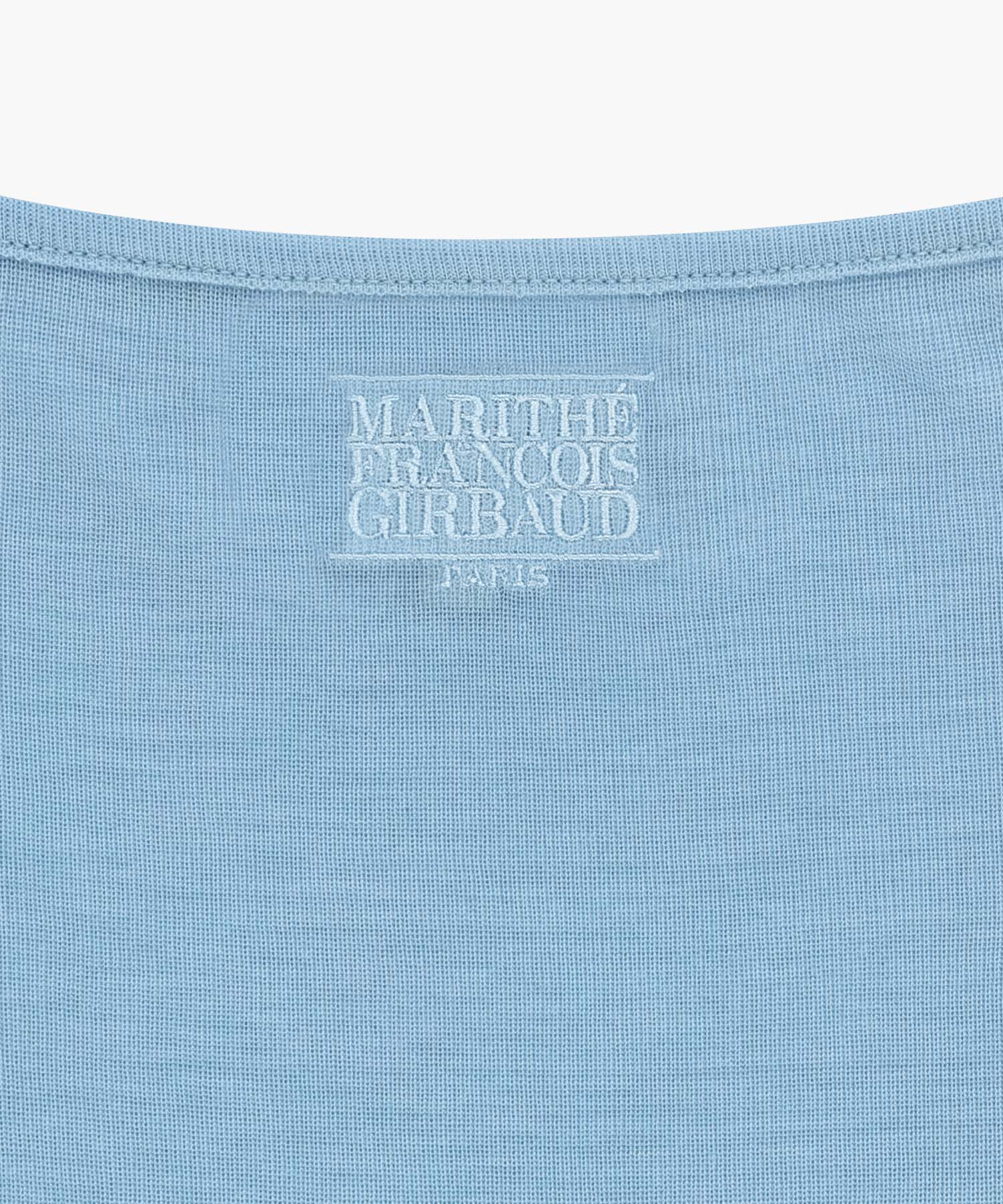 Marithe & Francois Girbaud - Small Classic Logo Sleeveless Layered Slim Crop Tee (Sky Blue) product image 14 | TRAB K-Fashion Australia