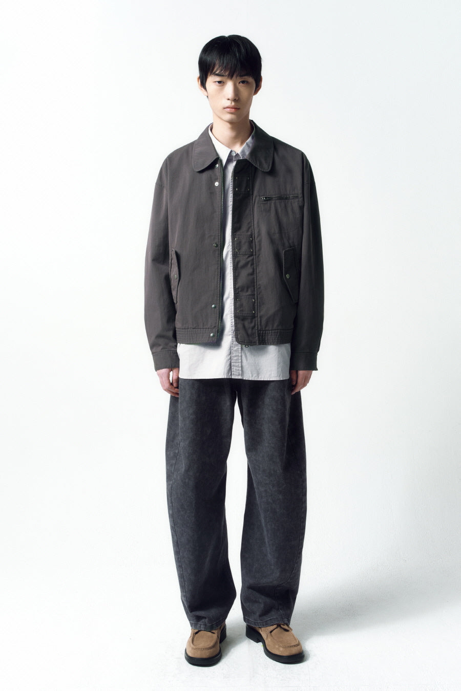 Insilence - Washed Cotton Studded Jumper (Charcoal) product image 1 | TRAB K-Fashion Australia