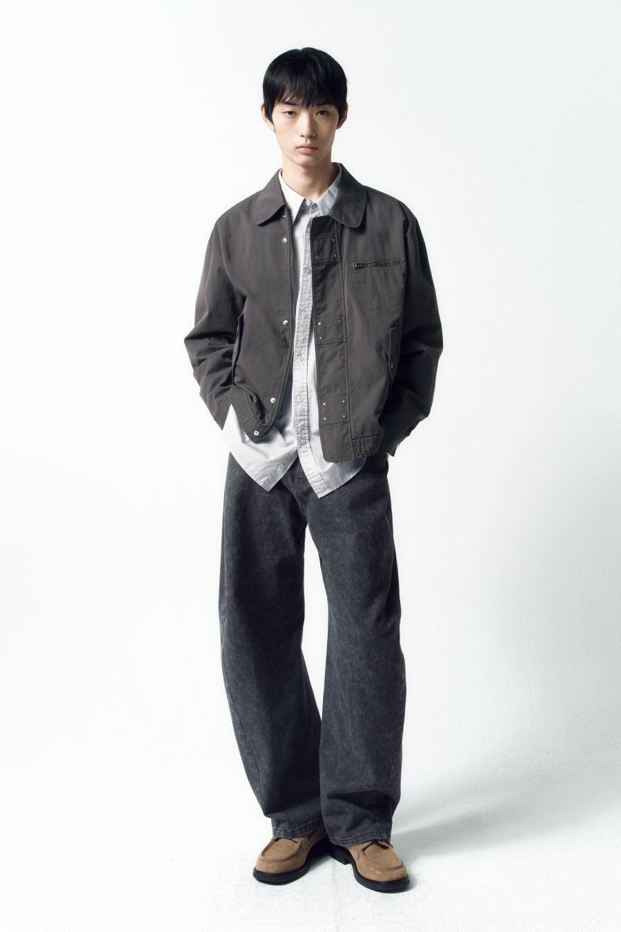 Insilence - Smudge Curved Pants (Charcoal) product image 4 | TRAB K-Fashion Australia