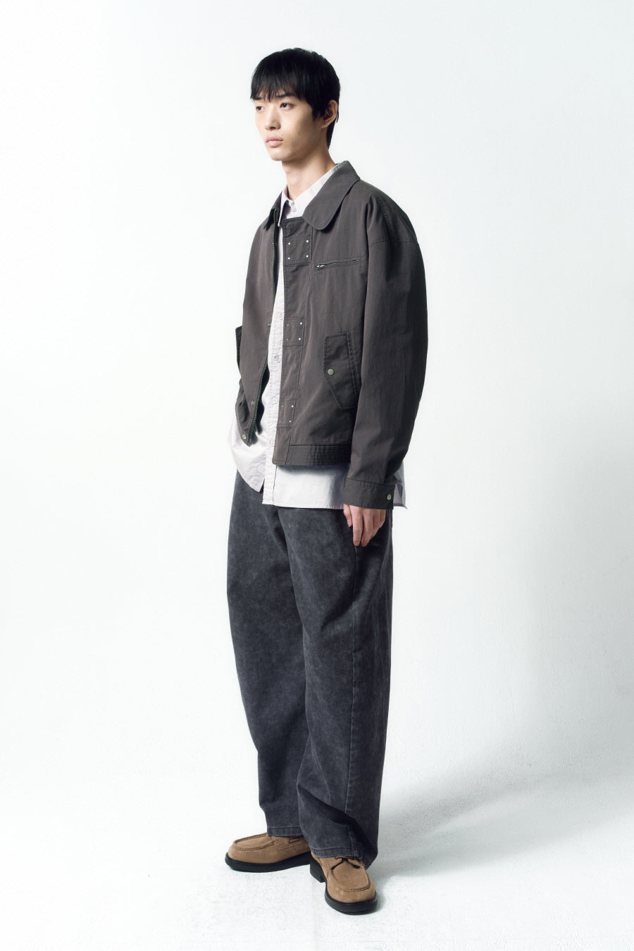 Insilence - Smudge Curved Pants (Charcoal) product image 2 | TRAB K-Fashion Australia