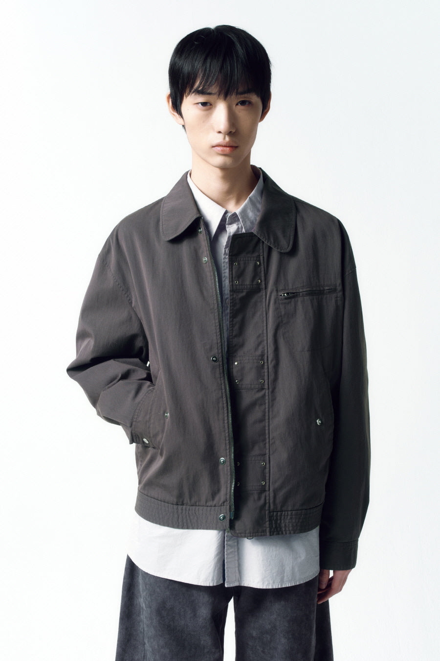 Insilence - Washed Cotton Studded Jumper (Charcoal) product image 2 | TRAB K-Fashion Australia