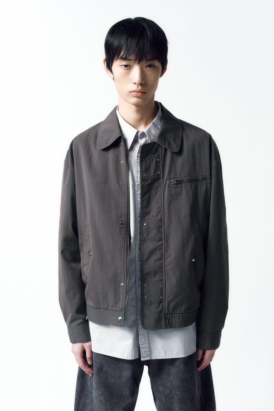 Insilence - Washed Cotton Studded Jumper (Charcoal) product image 6 | TRAB K-Fashion Australia