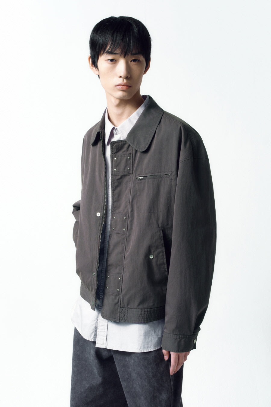 Insilence - Washed Cotton Studded Jumper (Charcoal) product image 3 | TRAB K-Fashion Australia