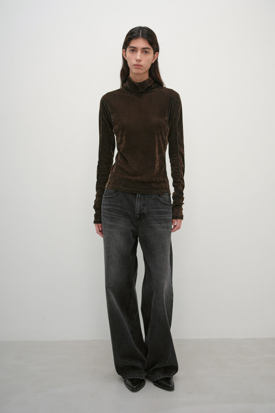 Insilence - Low Waist Wide Jeans (Washed Black) product image 5 | TRAB K-Fashion Australia