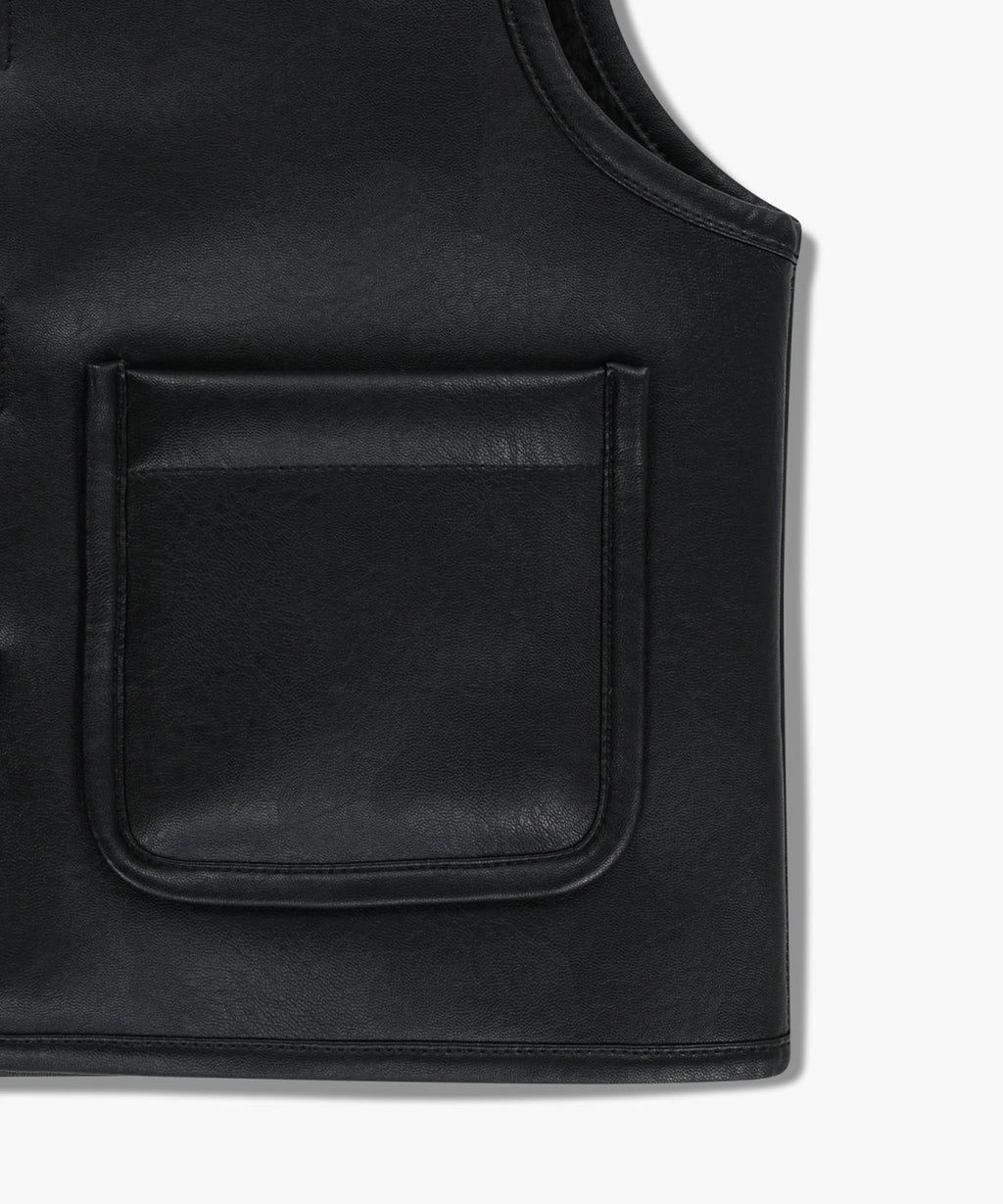 Marithe & Francois Girbaud - Faux Leather Mustang Crop Vest (Black) product image 14 | TRAB K-Fashion Australia