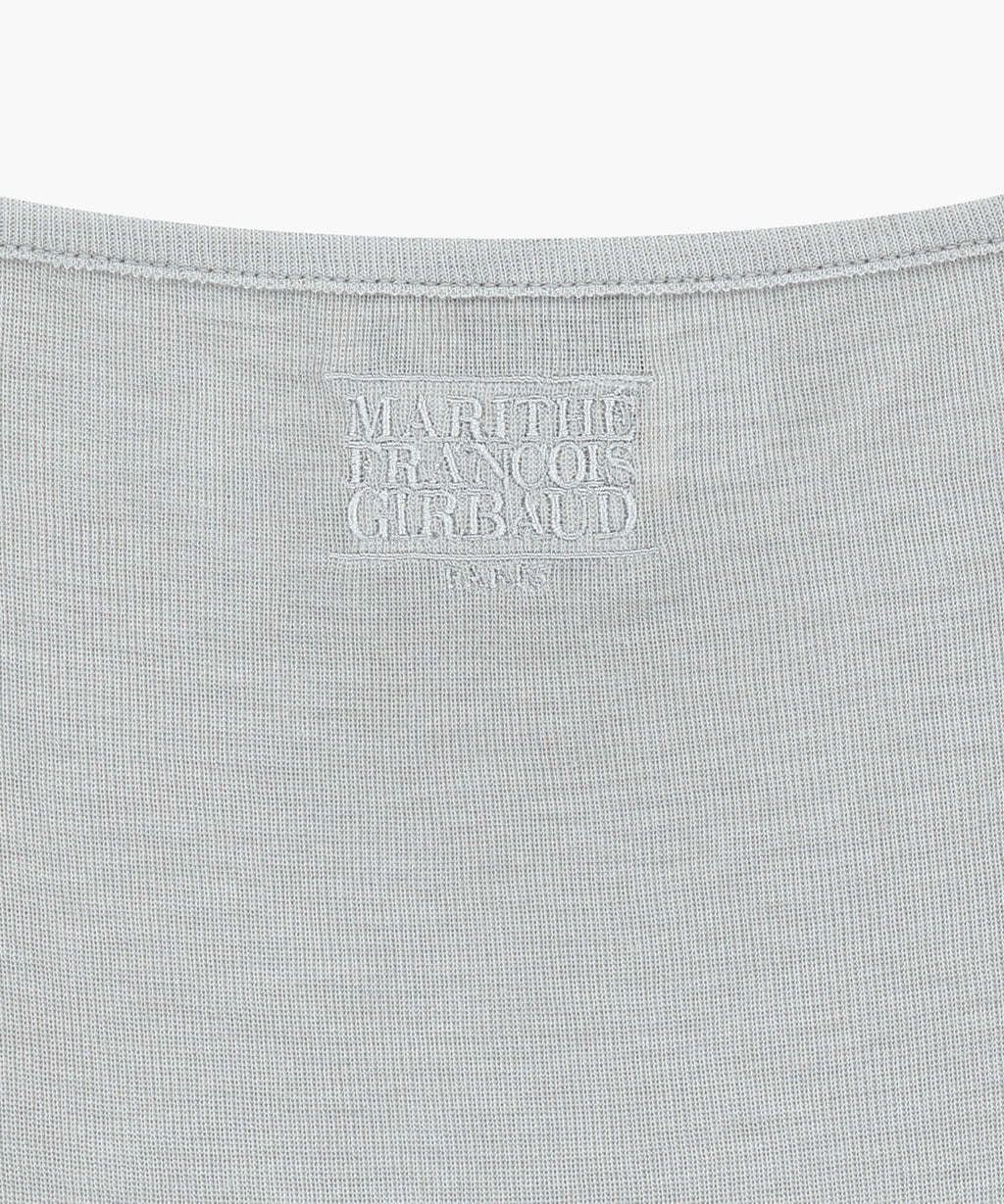 Marithe & Francois Girbaud - Small Classic Logo Sleeveless Layered Slim Crop Tee (Light Gray) product image 14 | TRAB K-Fashion Australia