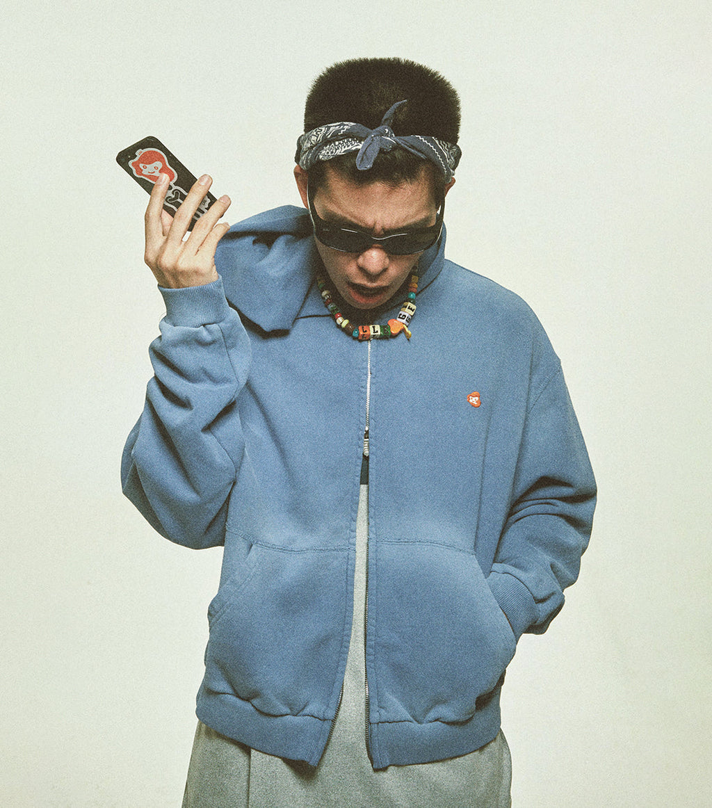 Llege - Garment Dyed Hoodie Jumper (Blue) product image 6 | TRAB K-Fashion Australia
