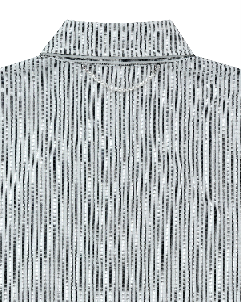 Kimhe Kim - Mesh Heart Pocket Striped Shirt (Black/Striped) product image 5 | TRAB K-Fashion Australia