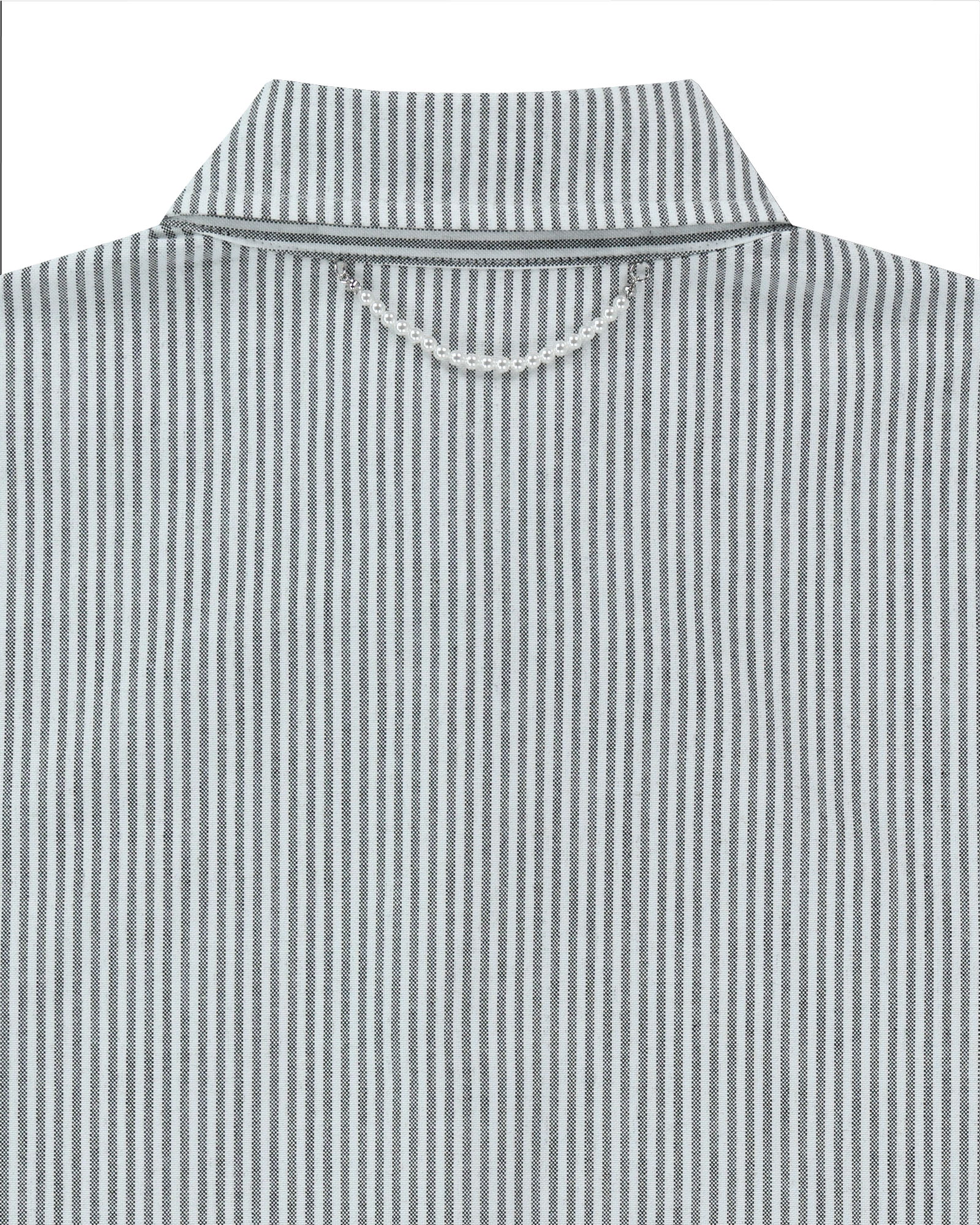 Kimhe Kim - Mesh Heart Pocket Striped Shirt (Black/Striped) product image 5 | TRAB K-Fashion Australia