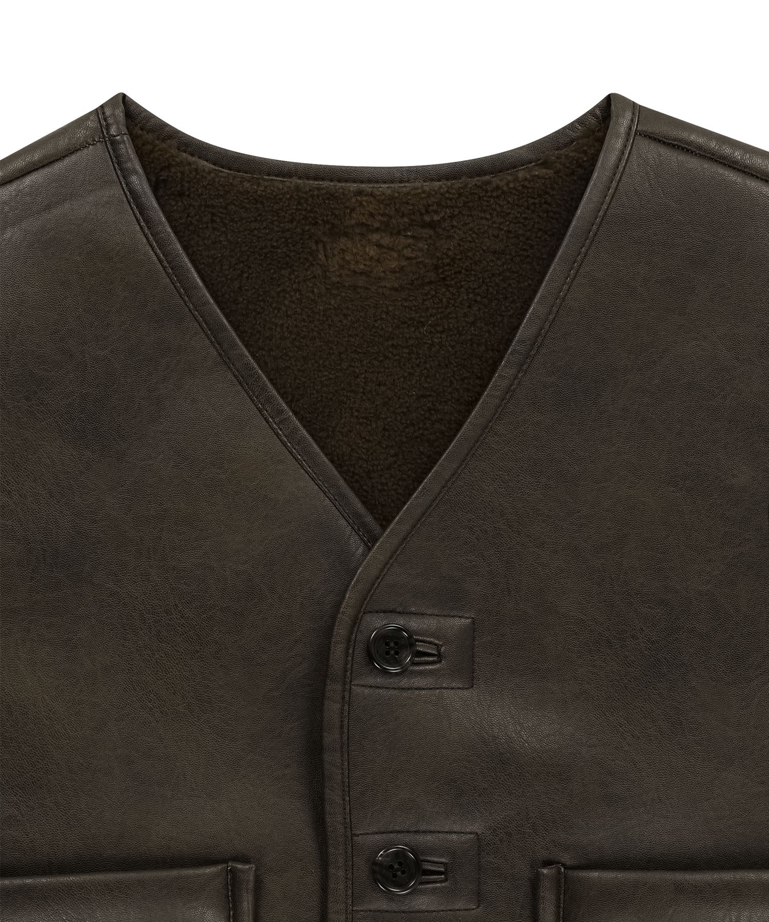 Marithe & Francois Girbaud - Faux Leather Mustang Crop Vest (Brown) product image 14 | TRAB K-Fashion Australia