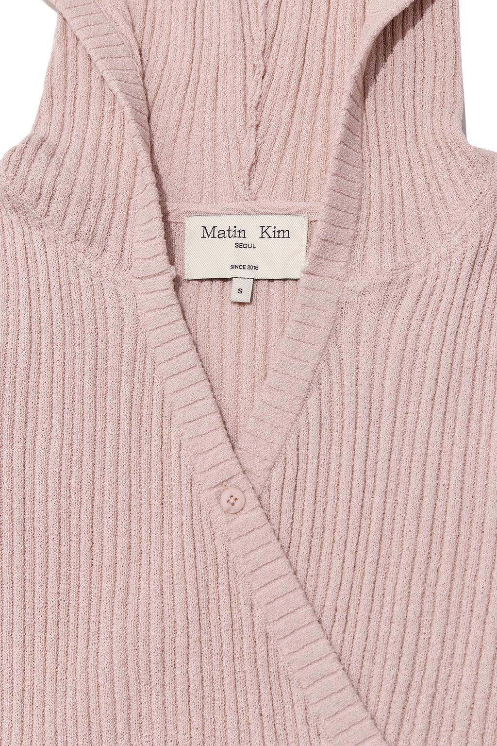 Matin Kim - Wrap Sleeveless Knit Hoody Top (Light Pink) product image 3 | TRAB K-Fashion Australia