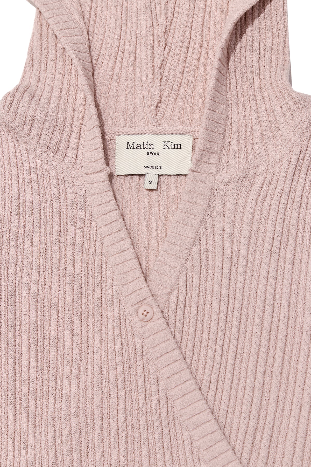 Matin Kim - Wrap Sleeveless Knit Hoody Top (Light Pink) product image 3 | TRAB K-Fashion Australia